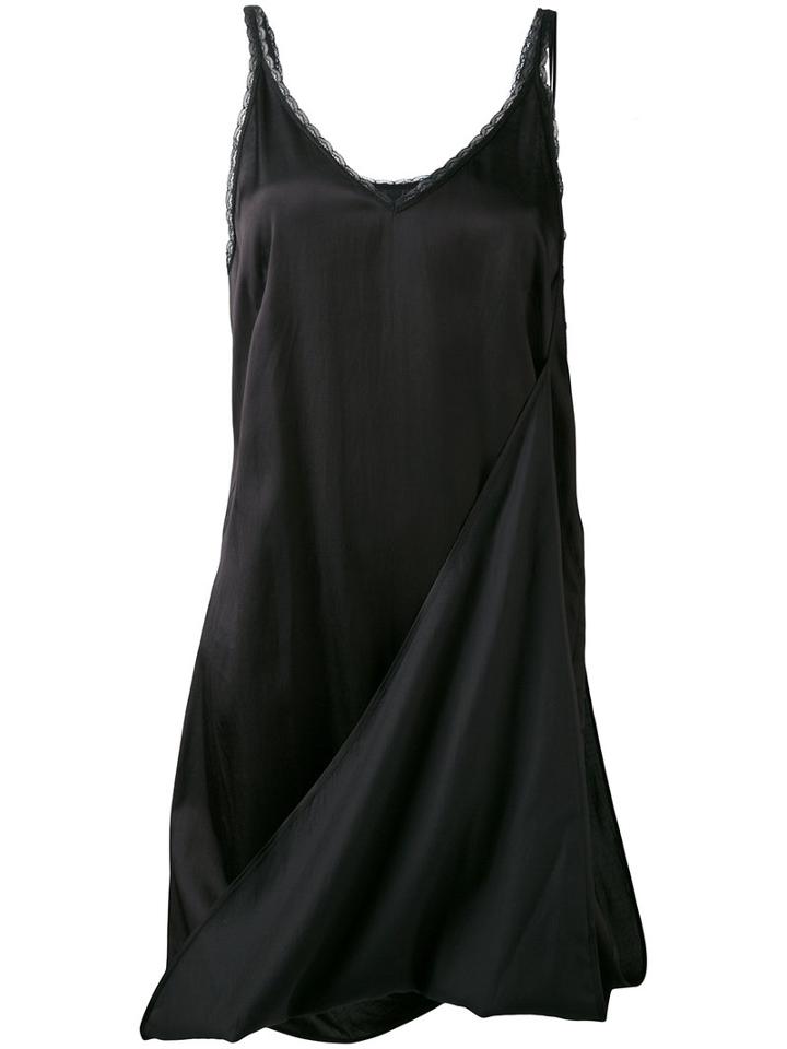 Asymmetric Hem Dress - Women - Cotton/viscose - 38, Black, Cotton/viscose, Mm6 Maison Margiela