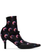 Marine Serre Moon Print Sock-boots - Black