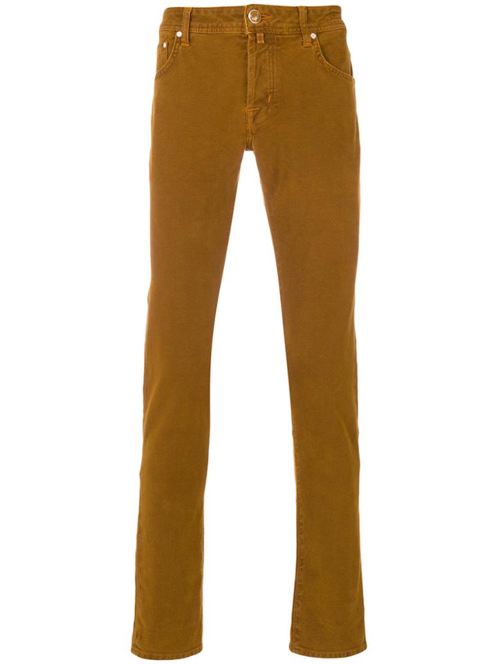 Jacob Cohen Textured Slim Fit Jeans - Yellow & Orange