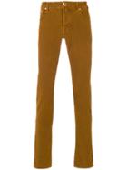 Jacob Cohen Textured Slim Fit Jeans - Yellow & Orange