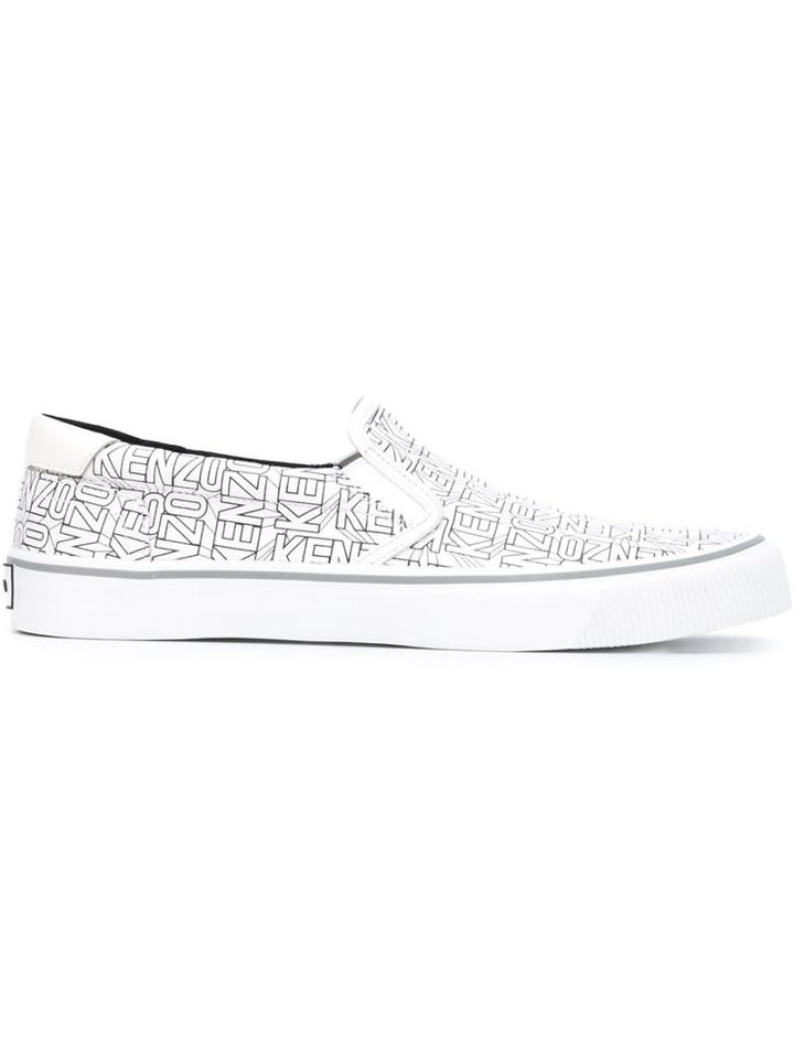 Kenzo Flying Kenzo Sneakers, Men's, Size: 41, White, Canvas/rubber