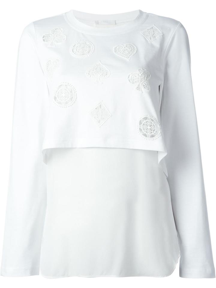 Chloé Layered Sweater - White