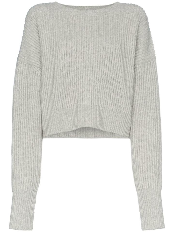 Re/done Ribbed Crop Jumper - Grey