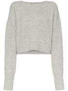 Re/done Ribbed Crop Jumper - Grey