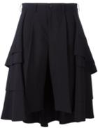 Comme Des Garçons Layered Back Skirt Shorts, Women's, Size: Medium, Blue, Wool/cupro
