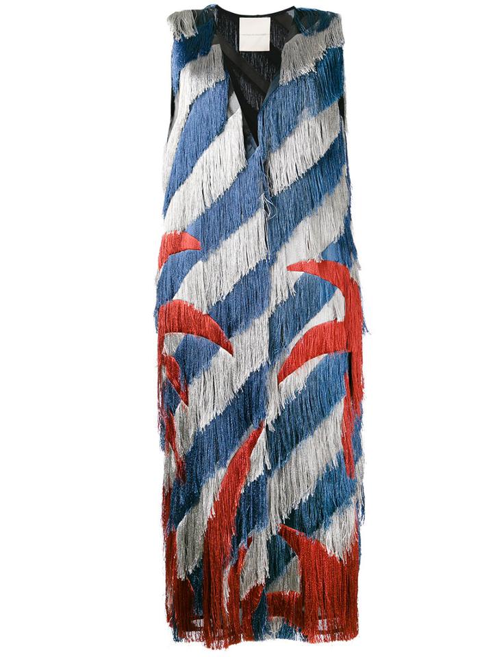 Marco De Vincenzo - Palm Fringed Gilet - Women - Silk/polyester/viscose - 46, Black, Silk/polyester/viscose