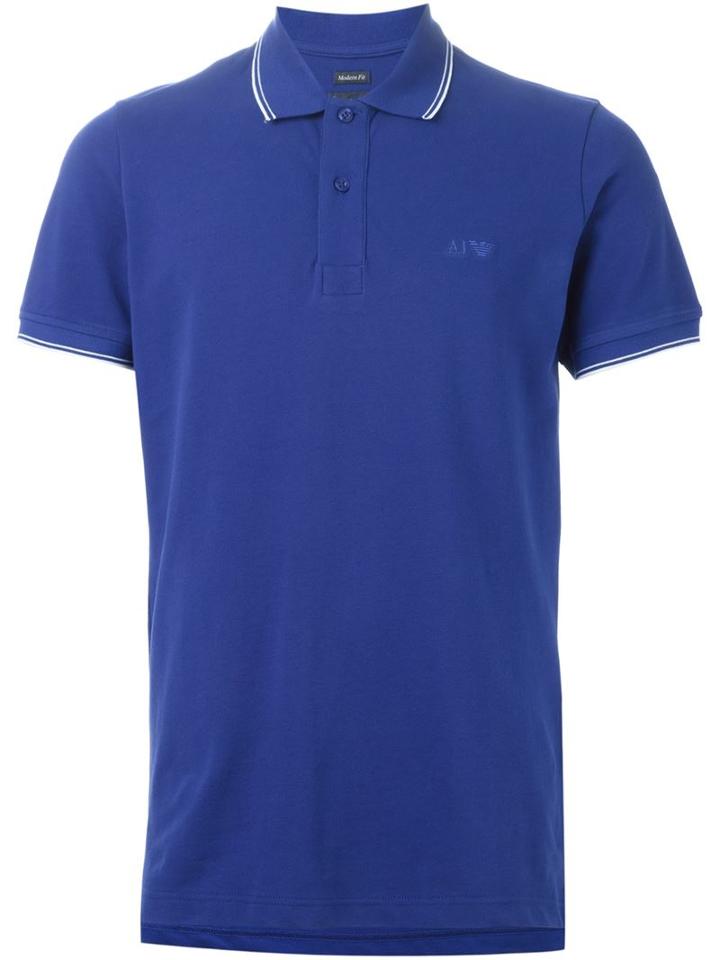 Armani Jeans Striped Trim Polo Shirt