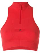 Adidas By Stella Mccartney Zip Front Crop Top - Red