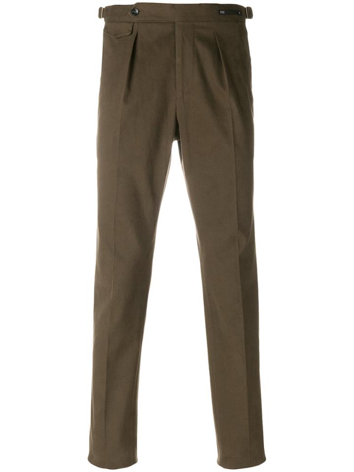 Pt01 Tailored Fitted Trousers - Brown