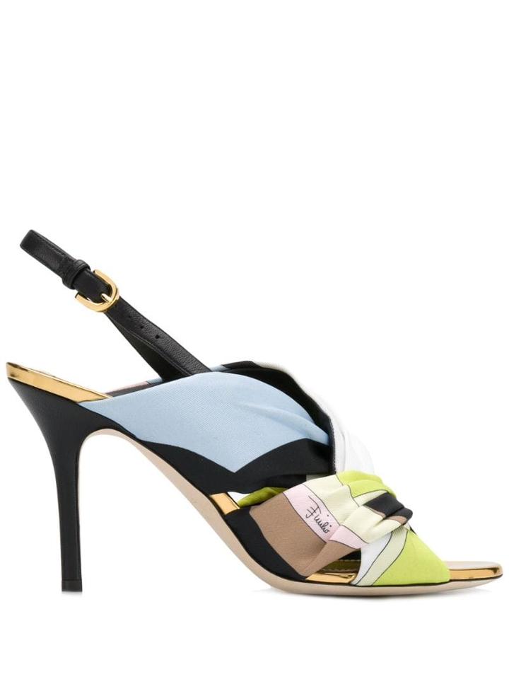 Emilio Pucci Scarf Detail Sandals - Blue