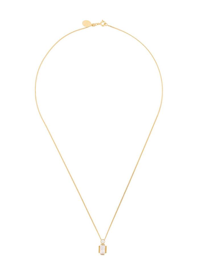 V Jewellery Single Diamond Necklace - Gold