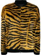 Salvatore Santoro Zebra Print Fur Bomber Jacket - Yellow