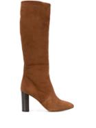 The Seller Round Toe Knee-high Boots - Brown