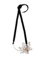 Lanvin Crystal-embellished Flower Necklace - Metallic