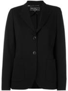 Salvatore Ferragamo Classic Blazer, Women's, Size: 44, Black, Nylon/spandex/elastane/rayon/silk