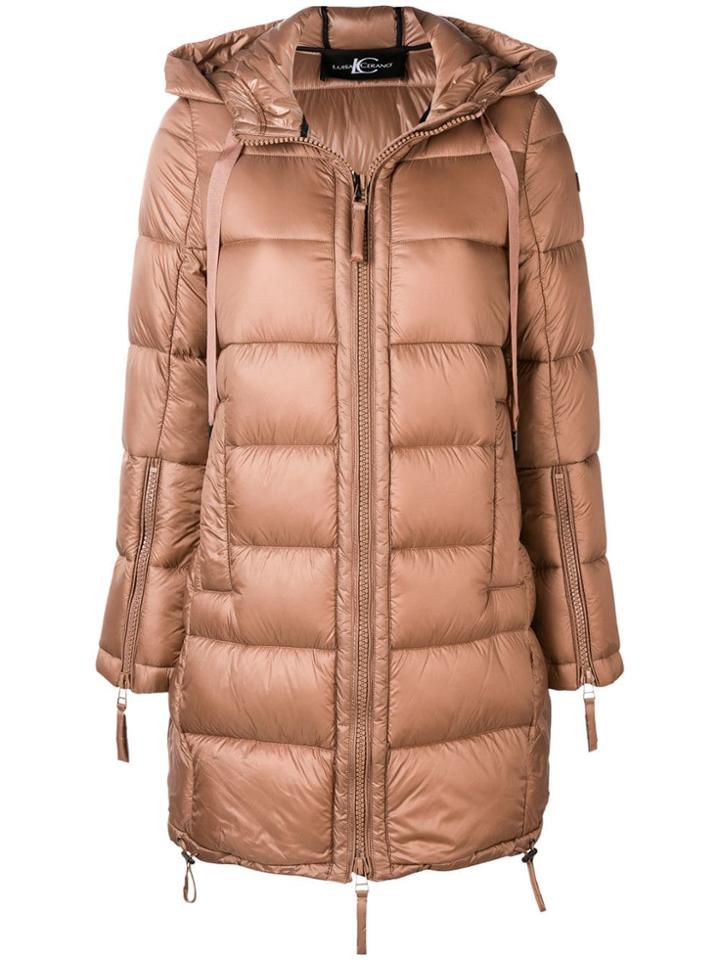 Luisa Cerano Oversized Hooded Padded Jacket - Neutrals
