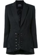 Anthony Vaccarello Corset Waist Jacket - Black