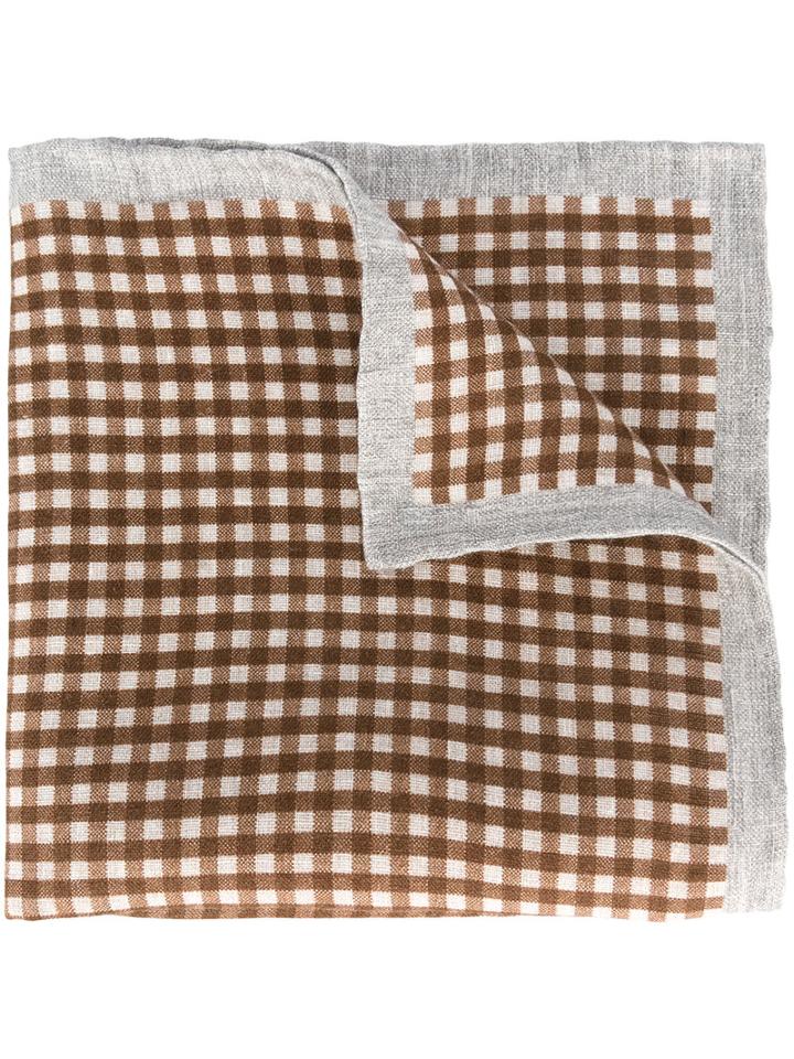 Eleventy Woven Linen Scarf, Men's, Brown, Linen/flax