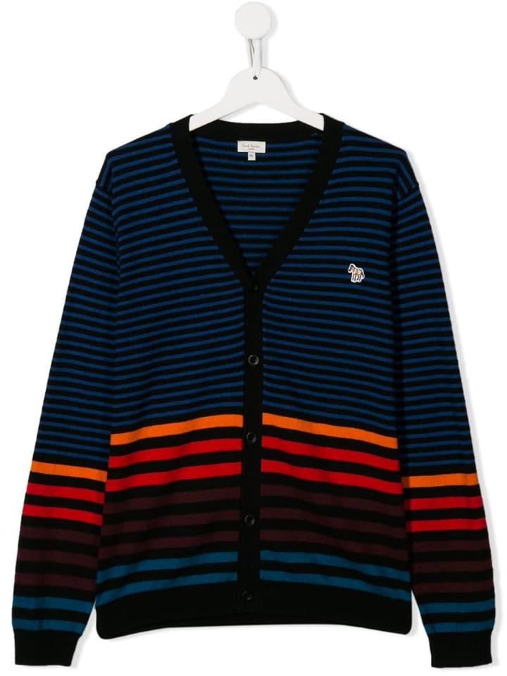 Paul Smith Junior Teen Striped Cardigan - Black