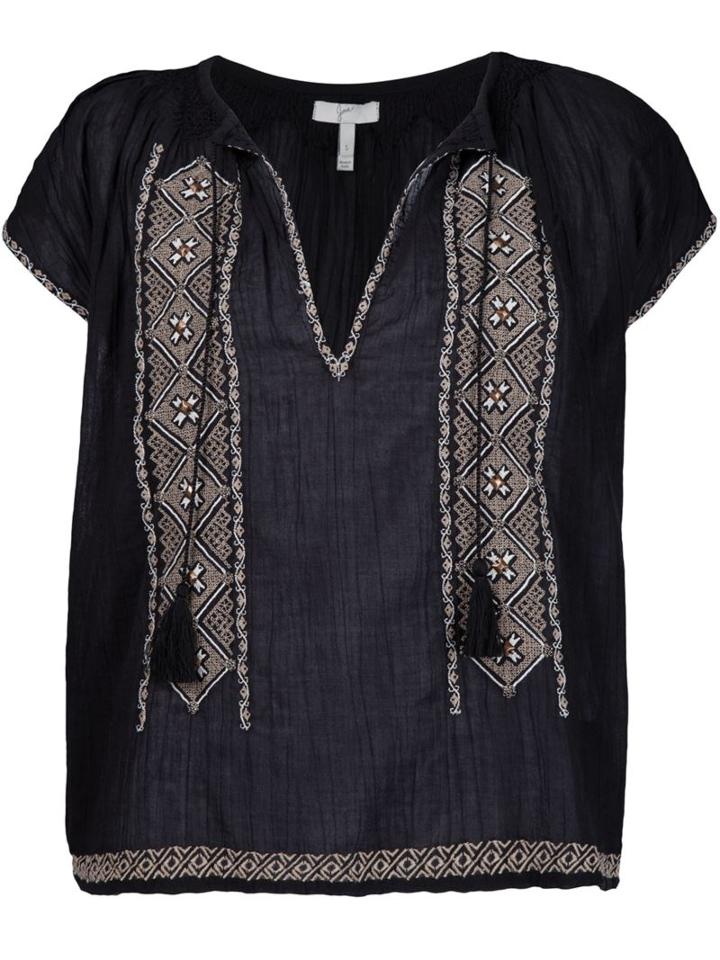 Joie Embroidered V-neck Blouse