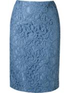 Martha Medeiros Lace Pencil Skirt