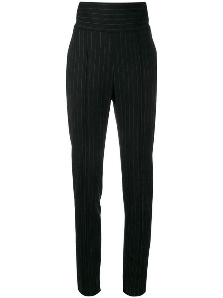 Alexandre Vauthier Pinstriped High-waisted Trousers - Black