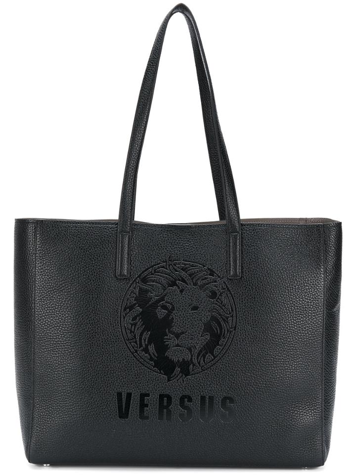 Versus Logo Print Tote Bag - Black