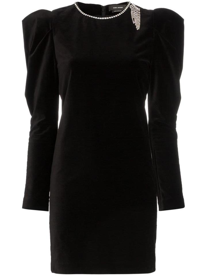 Isabel Marant Ziane Diamanté Detail Mini Dress - Black