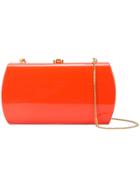 Rocio Varnished Mini Clutch Bag - Orange