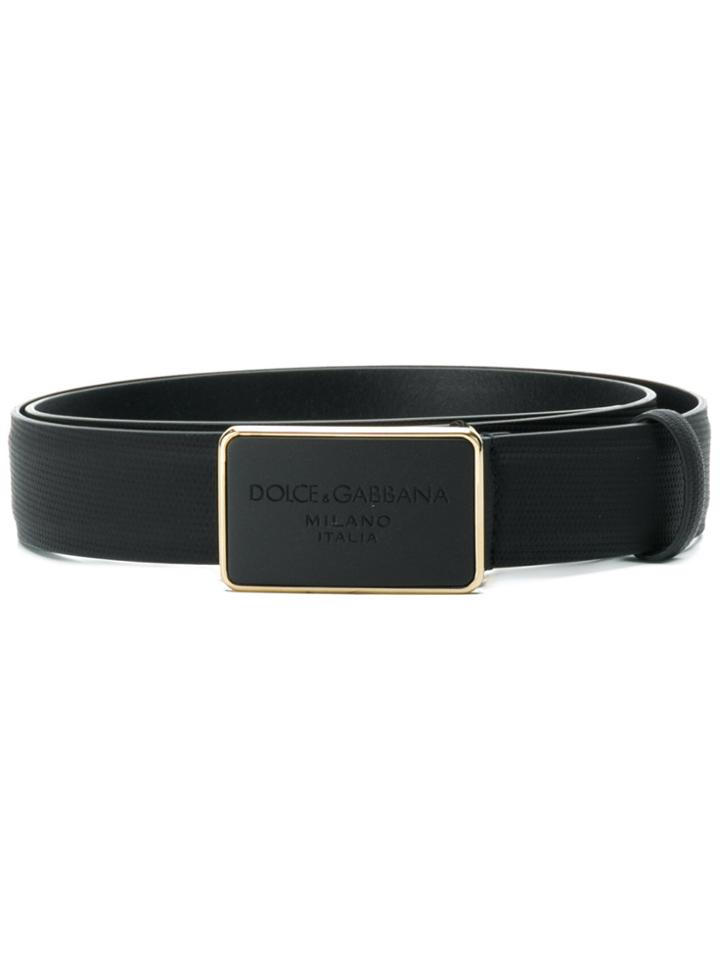 Dolce & Gabbana Branded Buckle Belt - Black