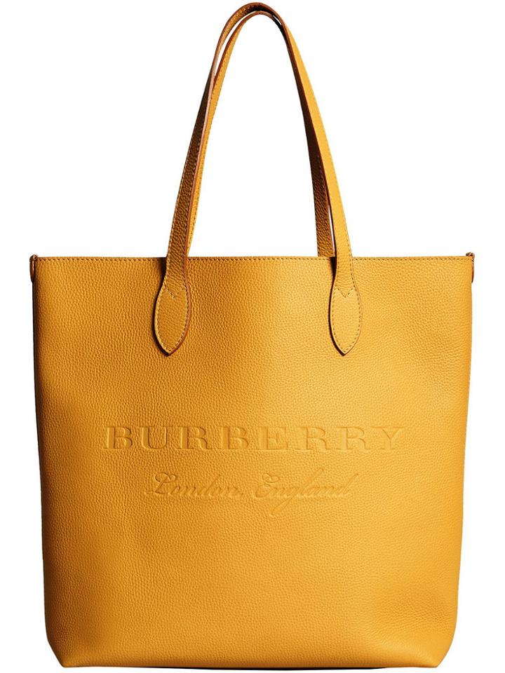 Burberry Medium Logo Embossed Tote - Yellow & Orange