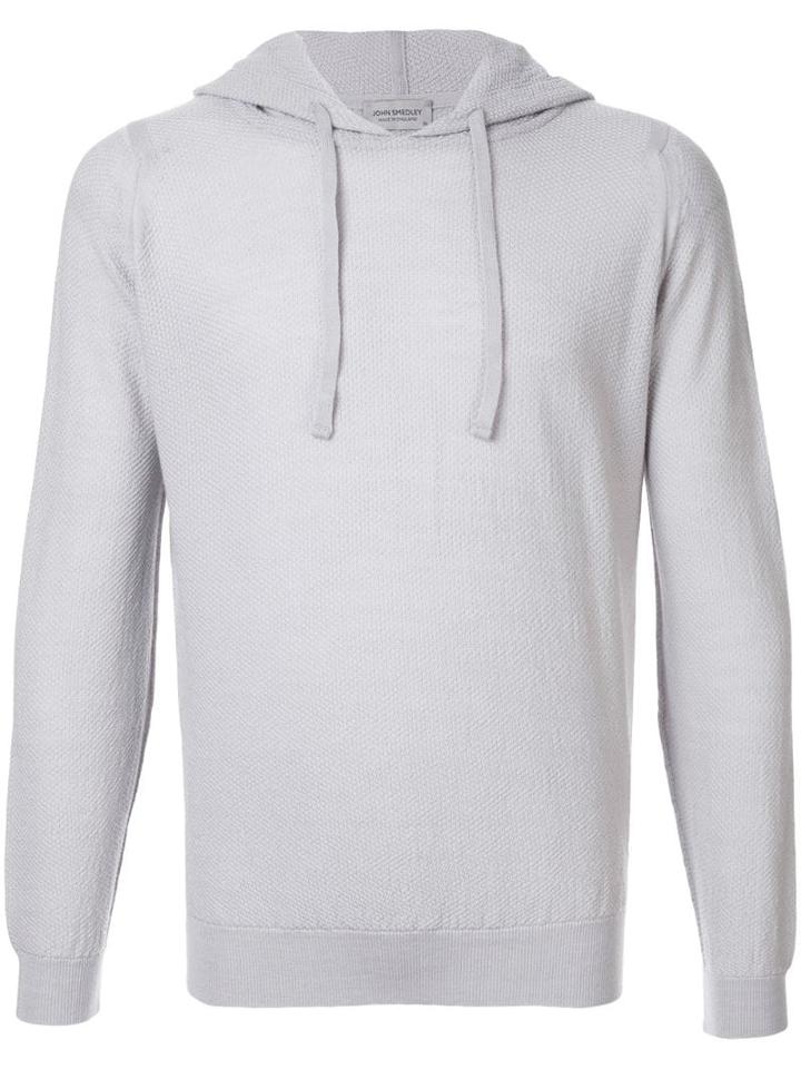 John Smedley Basic Hoodie - Grey