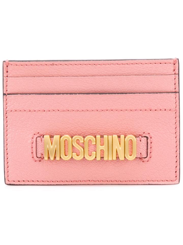 Moschino Logo Plaque Cardholder - Pink & Purple