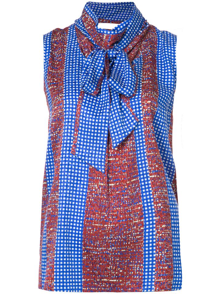 Derek Lam Checked Print Top - Blue