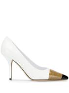 Burberry Tape Detail Pumps - White