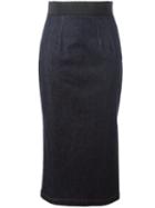 Dolce & Gabbana Denim Pencil Skirt, Women's, Size: 42, Blue, Cotton/polyester/spandex/elastane