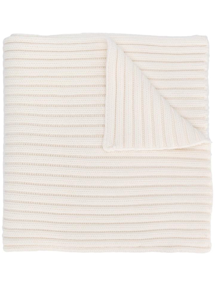 Stone Island Ribbed Scarf - White