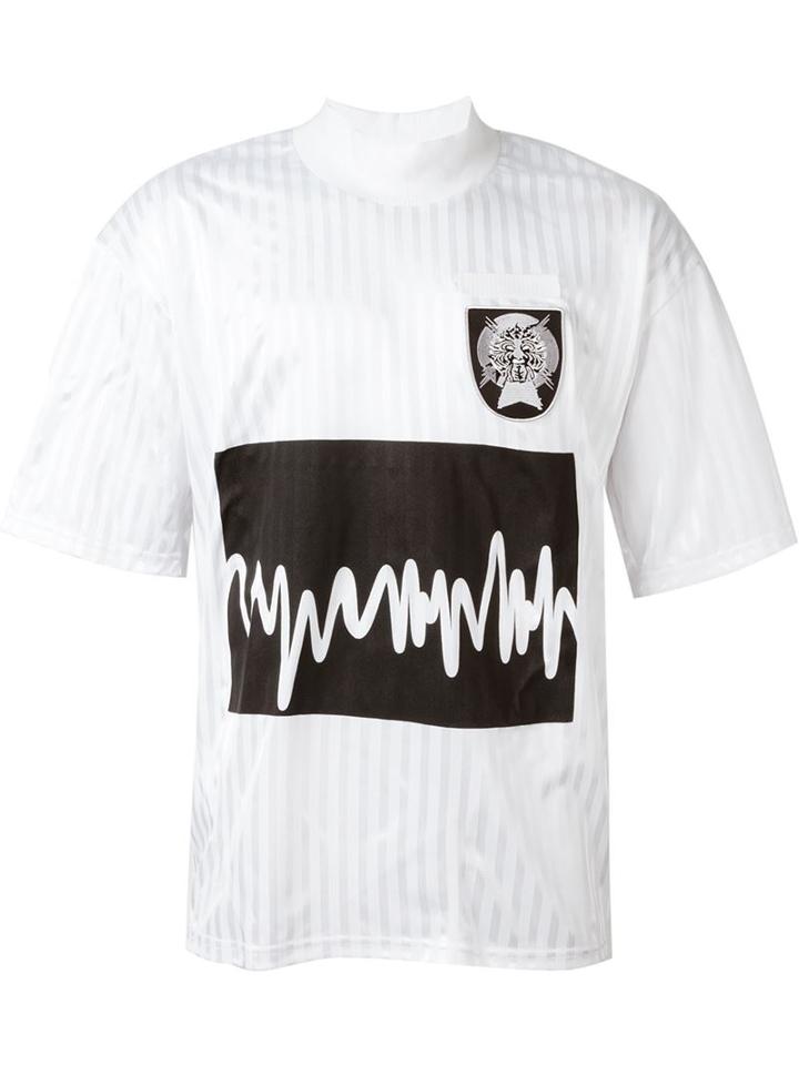 Liam Hodges Sound Wave Print T-shirt, Men's, Size: M, White, Polyester