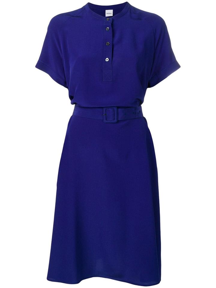 Aspesi Belted Midi Dress - Blue
