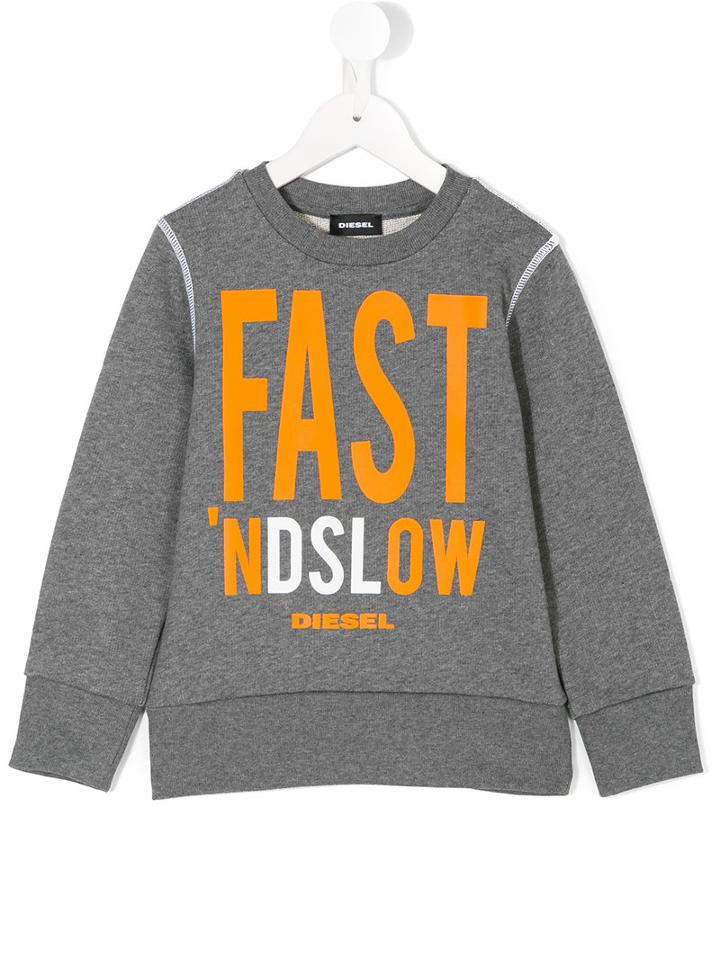 Diesel Kids - Printed Top - Kids - Cotton - 2 Yrs, Grey
