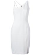 Versace Collection V-neck Dress With Cut Out Details, Women's, Size: 42, White, Polyester/viscose/spandex/elastane/viscose