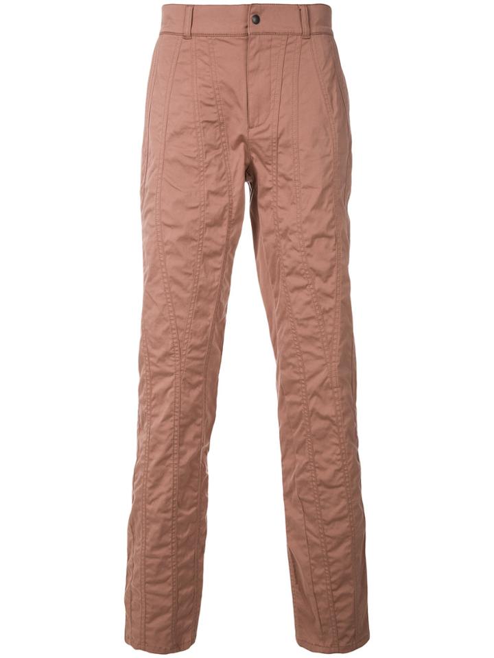 Bottega Veneta Straight Leg Seamed Trousers - Yellow & Orange