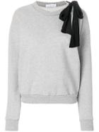 Frame Denim Sweatshirt With Silk Bow - Grey