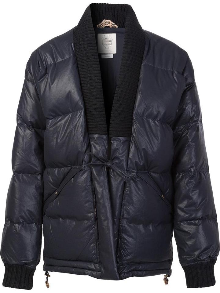 Visvim V-neck Padded Jacket, Men's, Size: 4, Black, Nylon/wool/duck Feathers