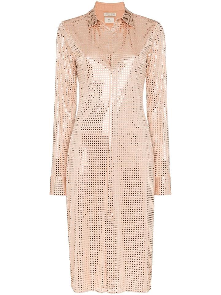 Bottega Veneta Sequinned Shirt Dress - Neutrals