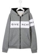 Givenchy Kids Contrast Logo Hoodie - Grey