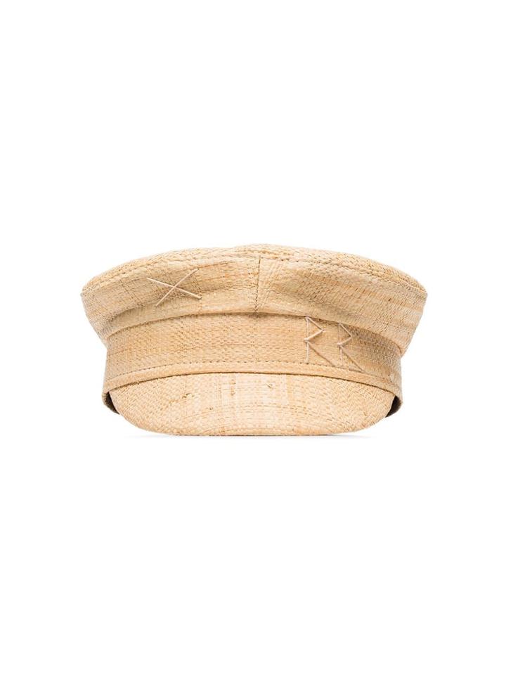 Ruslan Baginskiy Baker Boy Straw Hat - Brown