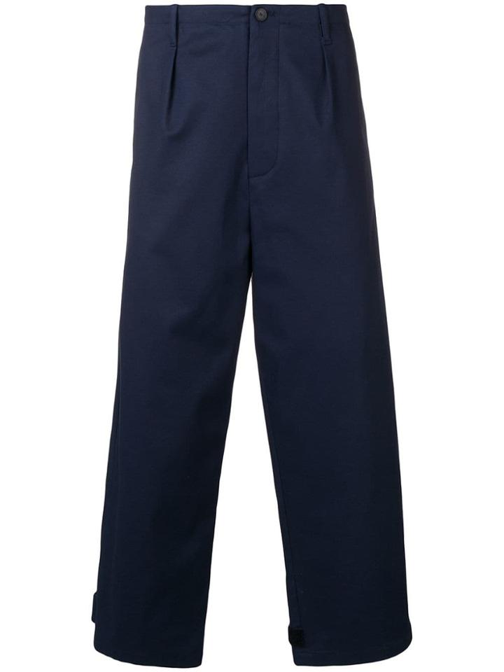 Les Hommes Loose Fit Straight Trousers - Blue