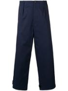 Les Hommes Loose Fit Straight Trousers - Blue