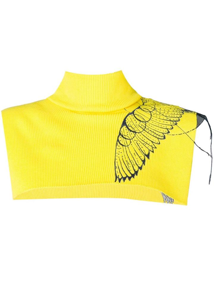 Sacai Embroidered Turtleneck Scarf - Yellow